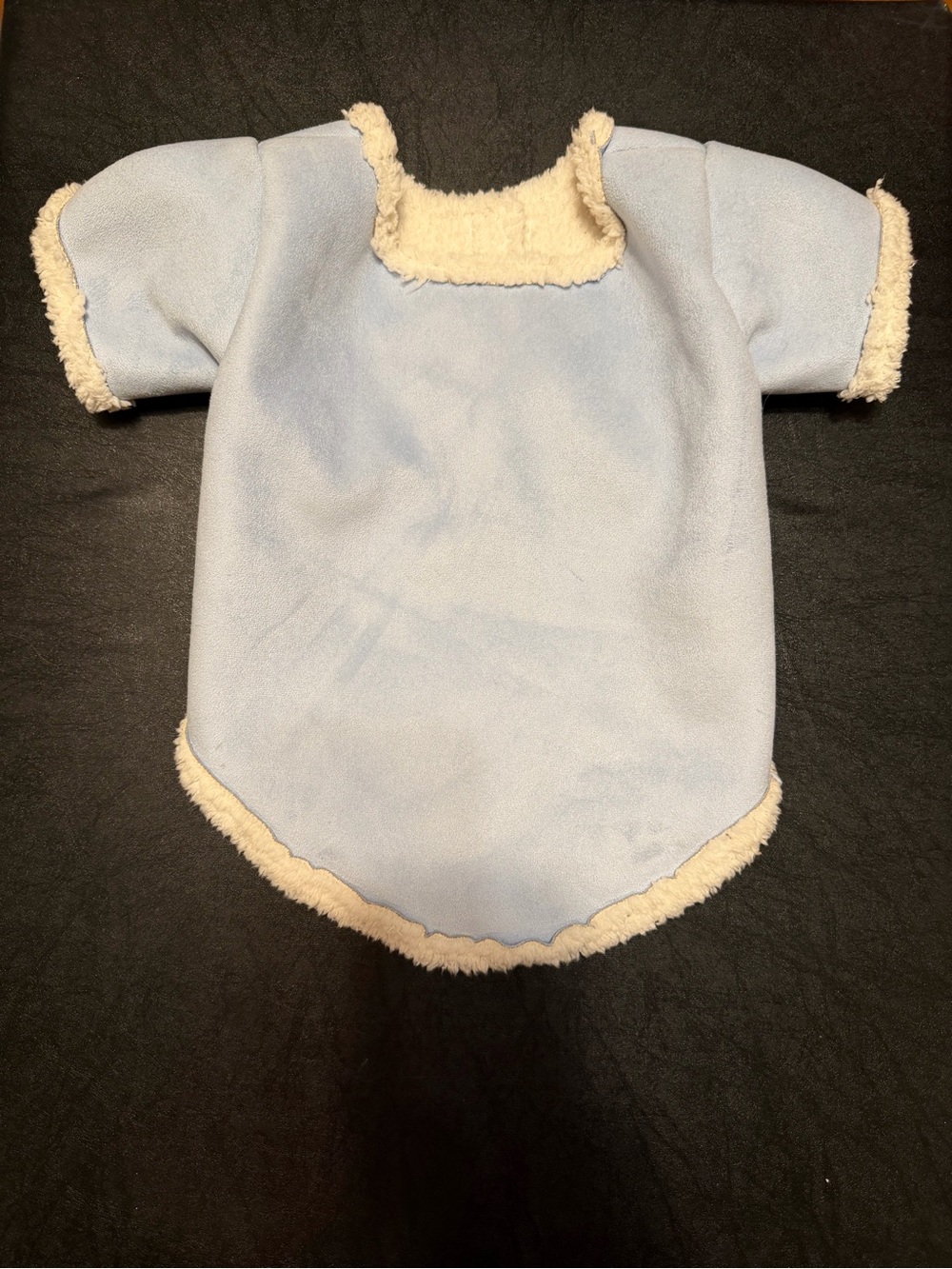 Dog Soft Light Blue / Cream Fleece Coat